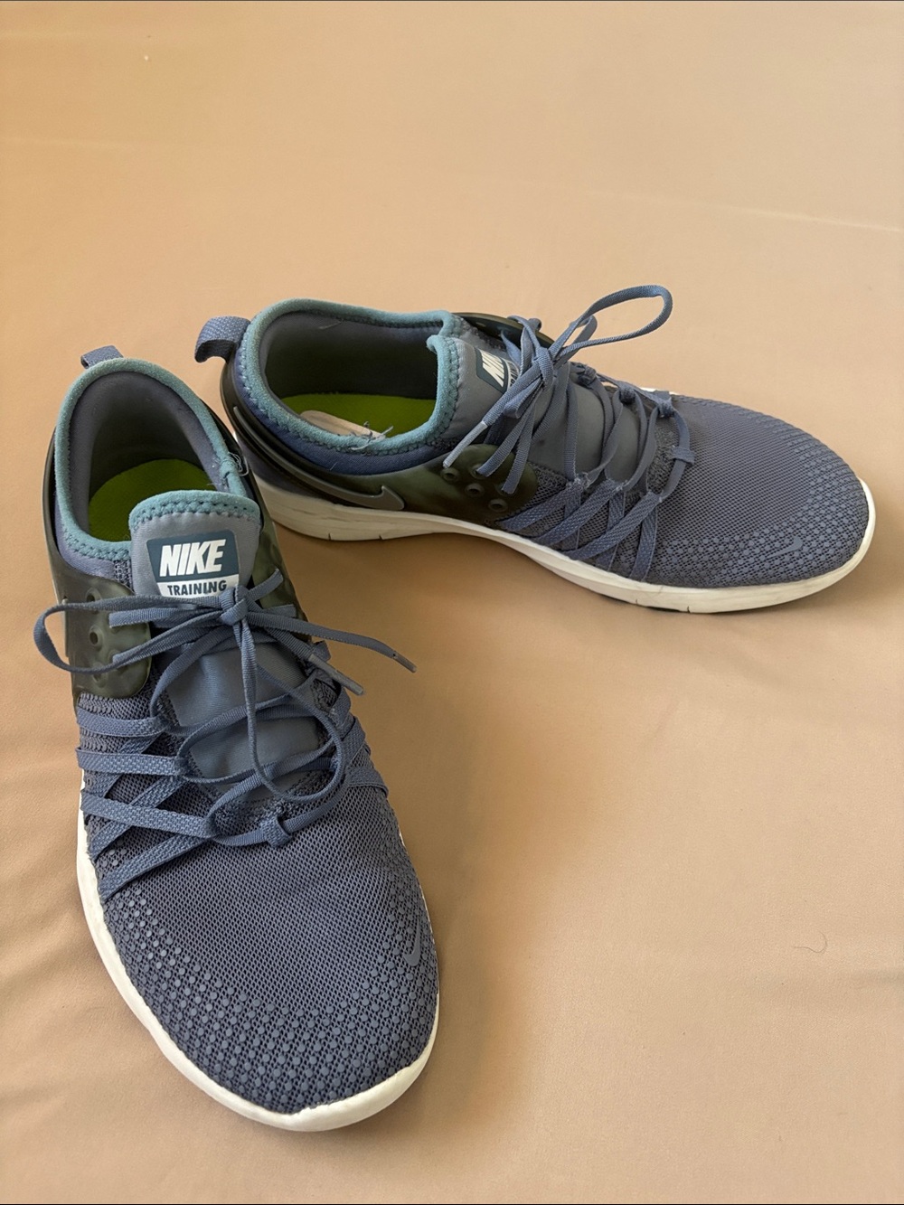 Nike Women’s Navy Blue Gray Knit Lace-Up Sneakers